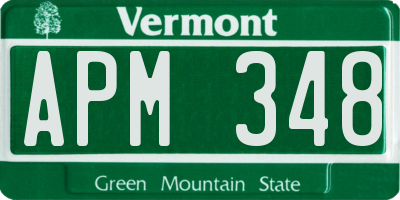 VT license plate APM348