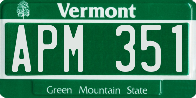 VT license plate APM351