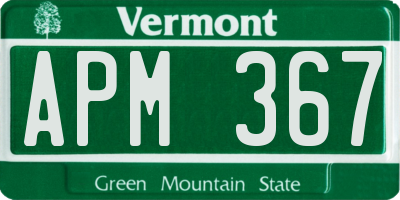VT license plate APM367