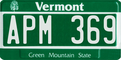 VT license plate APM369
