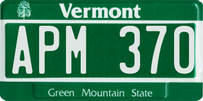 VT license plate APM370
