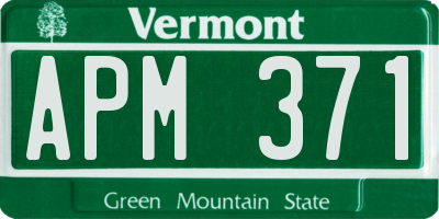 VT license plate APM371