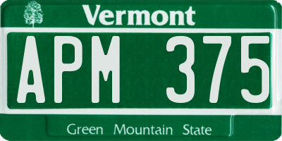 VT license plate APM375