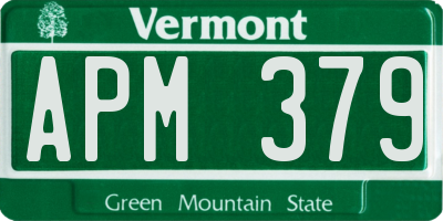 VT license plate APM379