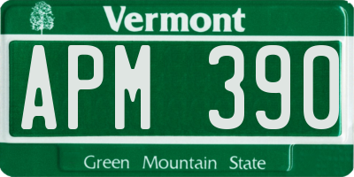 VT license plate APM390