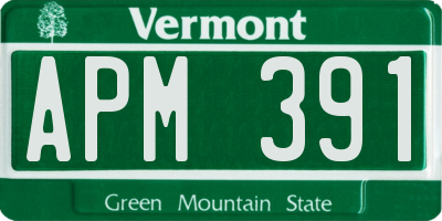 VT license plate APM391