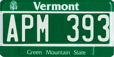 VT license plate APM393