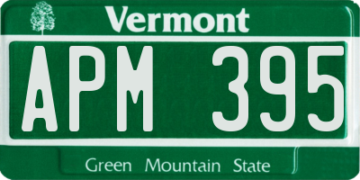 VT license plate APM395