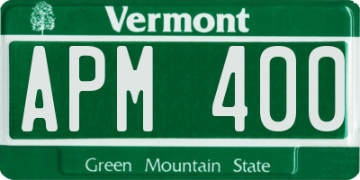 VT license plate APM400
