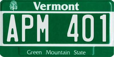 VT license plate APM401