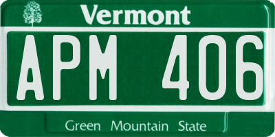 VT license plate APM406