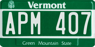 VT license plate APM407