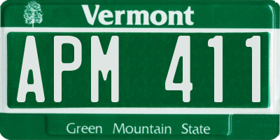 VT license plate APM411