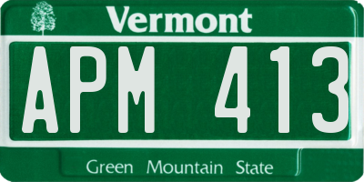 VT license plate APM413