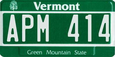VT license plate APM414
