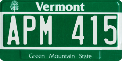 VT license plate APM415