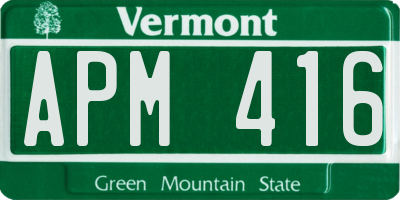 VT license plate APM416