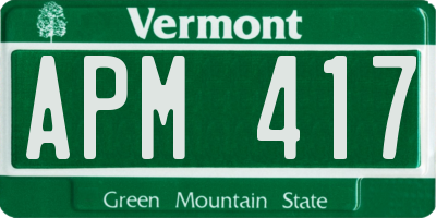 VT license plate APM417