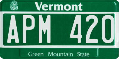 VT license plate APM420