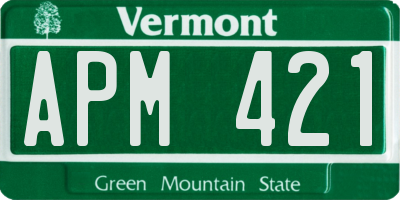 VT license plate APM421