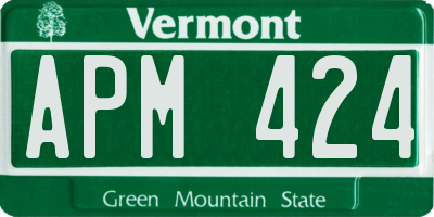 VT license plate APM424