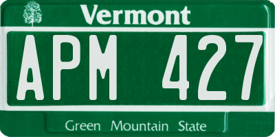 VT license plate APM427