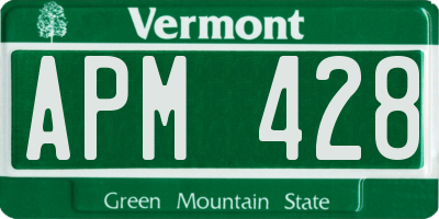 VT license plate APM428