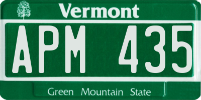 VT license plate APM435