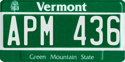 VT license plate APM436