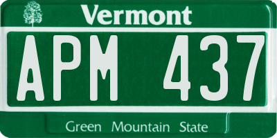VT license plate APM437