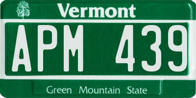 VT license plate APM439
