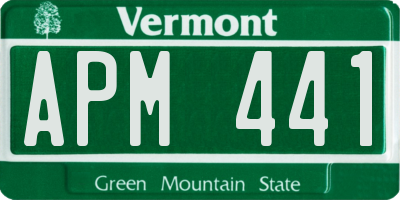 VT license plate APM441