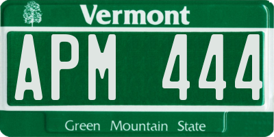 VT license plate APM444
