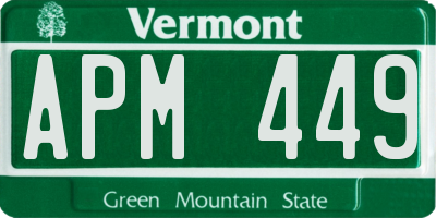 VT license plate APM449