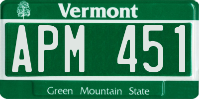 VT license plate APM451