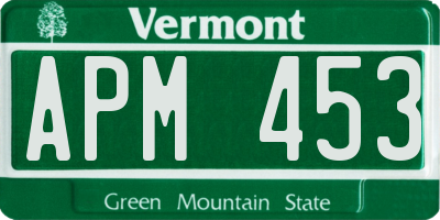 VT license plate APM453