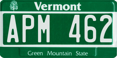 VT license plate APM462