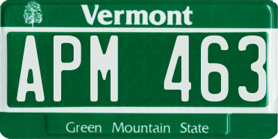 VT license plate APM463