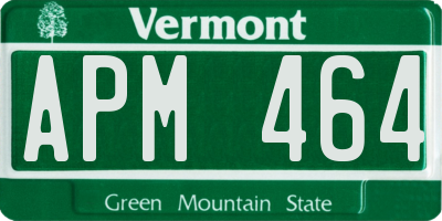 VT license plate APM464