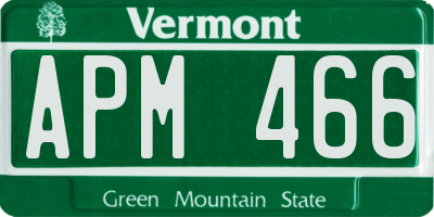 VT license plate APM466