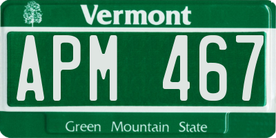 VT license plate APM467