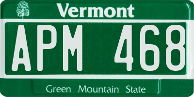 VT license plate APM468