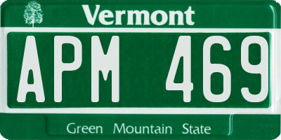 VT license plate APM469