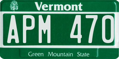 VT license plate APM470