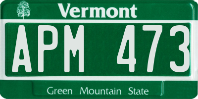 VT license plate APM473