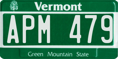 VT license plate APM479
