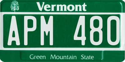 VT license plate APM480