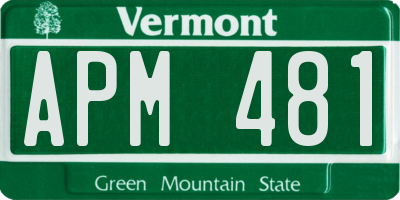 VT license plate APM481