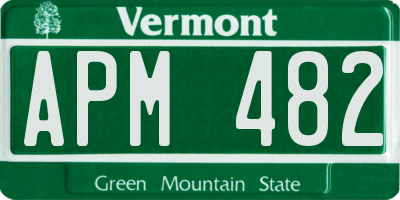 VT license plate APM482