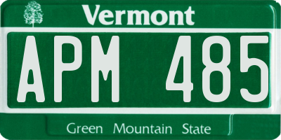 VT license plate APM485